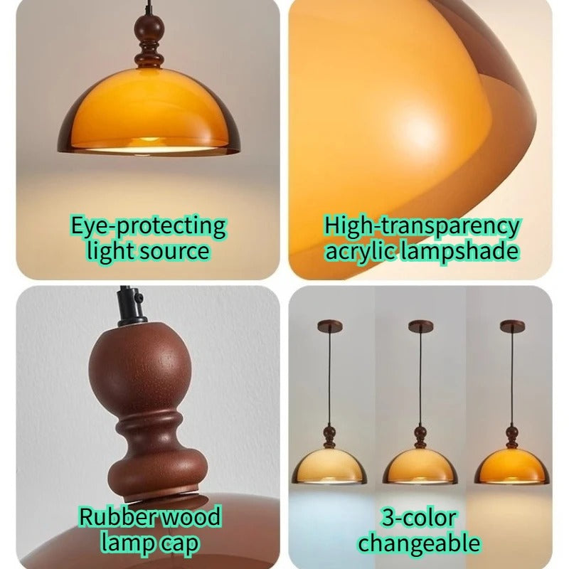Bauhaus Scandinavische Hanglamp – Acryl & Hout Plafondlamp voor Eetkamer, Woonkamer & Keuken