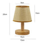 Stoffen Tafellamp met Houten Basis – LED Sfeerlamp in Japans Design met 3 Lichtkleuren voor Slaapkamer en Woonkamer