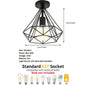 Industriële Vintage Plafondlamp – Zwarte Metalen Semi-Inbouwlamp met E27 Fitting