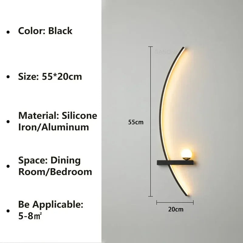 Moderne LED Wandlamp – Minimalistische Strepen Wandverlichting voor Slaapkamer, Woonkamer & Hal
