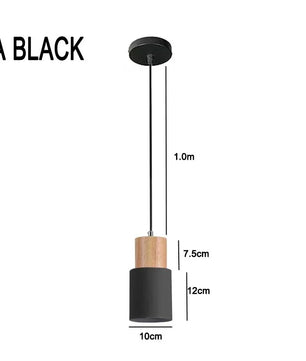 Nordic Moderne LED Hanglamp – Aluminium & Hout Plafondlamp voor Keuken, Bar & Woonkamer