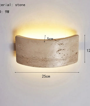 Natuursteen LED Wandlamp – Minimalistische Sfeerverlichting voor Slaapkamer, Keuken en Gang