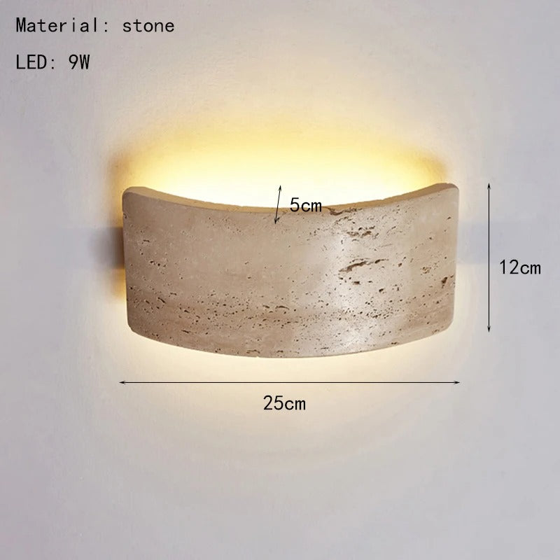 Natuursteen LED Wandlamp – Minimalistische Sfeerverlichting voor Slaapkamer, Keuken en Gang
