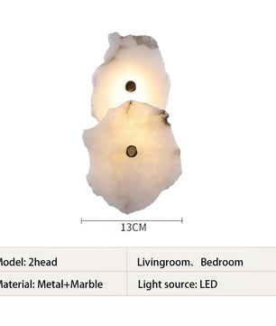 Luxe Marmeren Wandlamp – Albast & Massief Koper, Tijdloos en Elegant