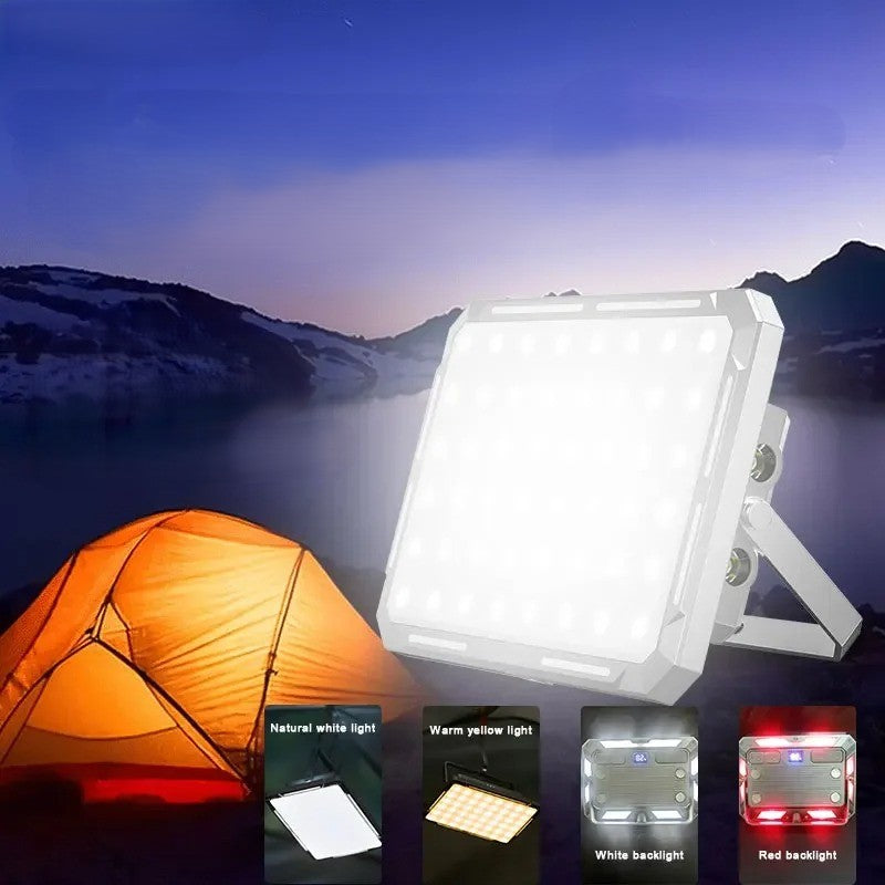 Oplaadbare LED Campinglamp met Zoeklicht – 1000 Lumen, Waterdicht, Dimbaar & Powerbank – Draagbare Noodverlichting voor Outdoor & Kamperen