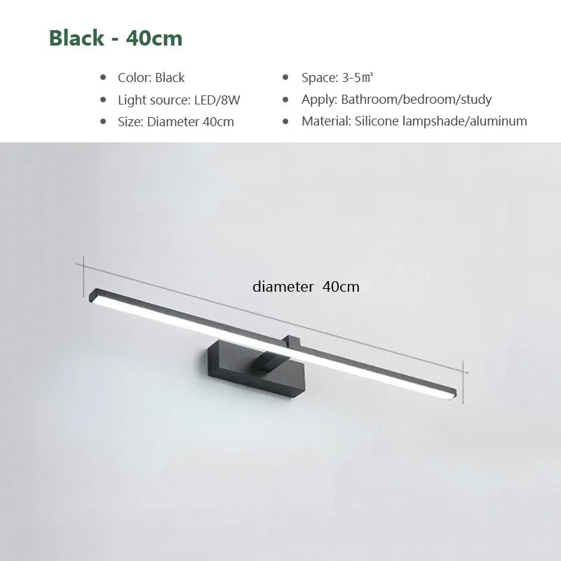 Moderne LED Badkamer Wandlamp – Spiegelverlichting met 3 Lichtkleuren – Aluminium Lijnlamp voor Badkamer en Interieur