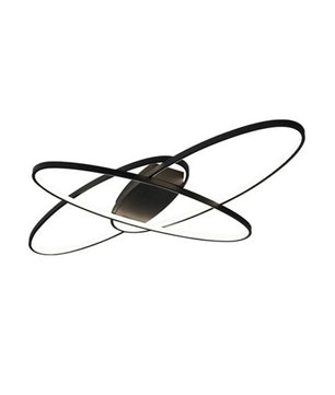 Moderne Geometrische LED Plafondlamp – 70W Zwart – Dimbaar met Afstandsbediening – Ellips Design voor Woonkamer en Slaapkamer