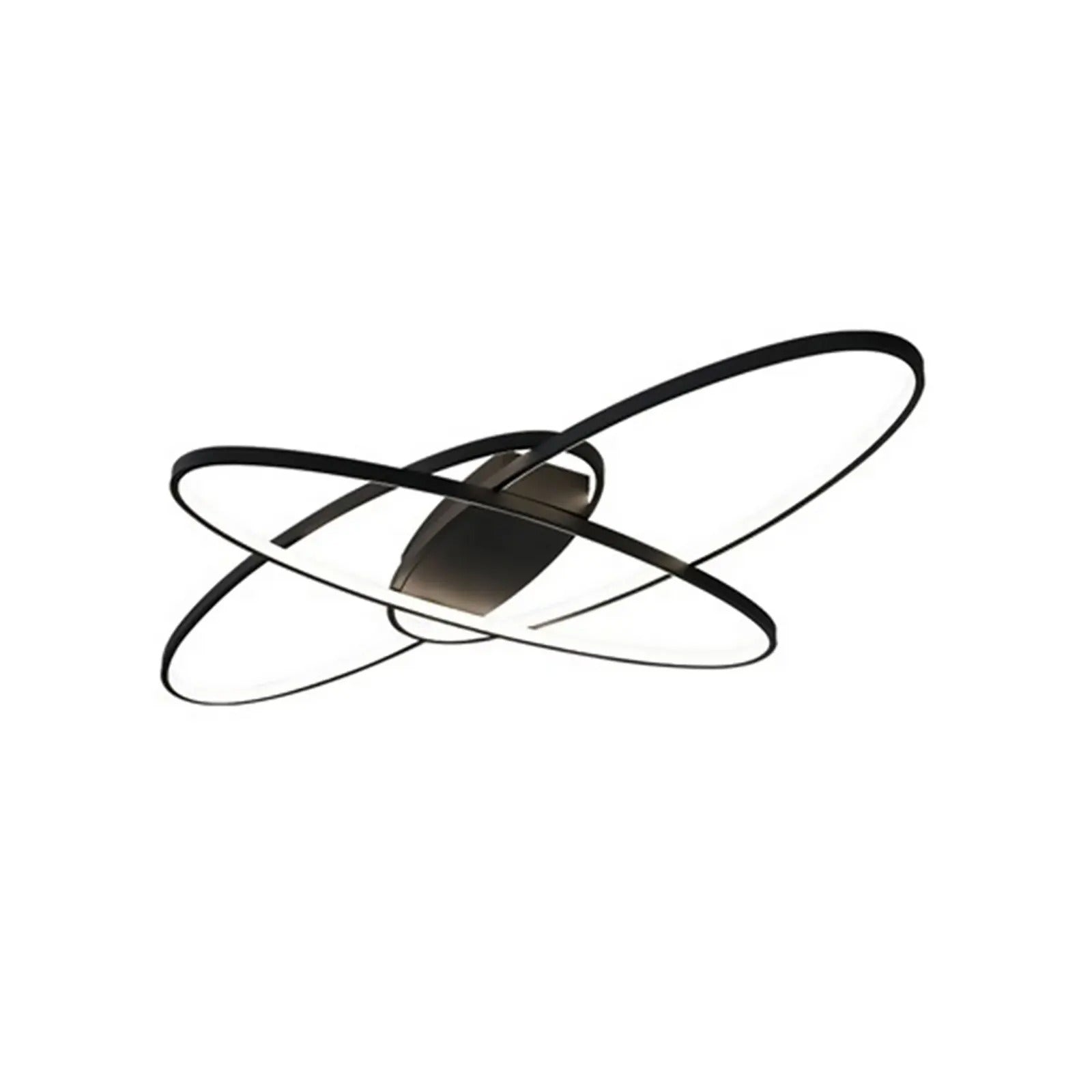 Moderne Geometrische LED Plafondlamp – 70W Zwart – Dimbaar met Afstandsbediening – Ellips Design voor Woonkamer en Slaapkamer