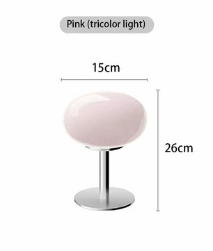 Lollipop Tafellamp – Retro Crème Glazen Tafellamp met Touch Bediening – Dimbaar en Oplaadbaar Omgevingslicht