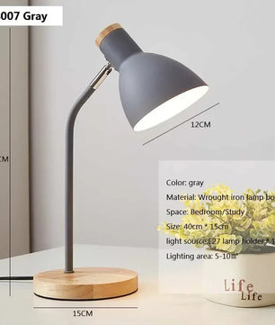 Houten Nordic Tafellamp – Scandinavische Flexibele Bureaulamp met E27 Fitting – Minimalistisch Design voor Woonkamer en Kantoor