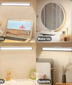 LED Bureaulamp met Magneet – USB Oplaadbaar, Traploos Dimbaar – Draadloze Leeslamp met 3 Kleurtemperaturen