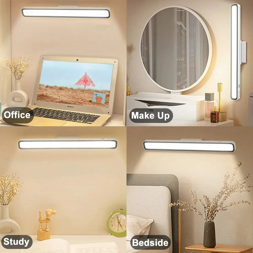 LED Bureaulamp met Magneet – USB Oplaadbaar, Traploos Dimbaar – Draadloze Leeslamp met 3 Kleurtemperaturen