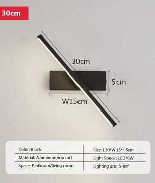 Moderne LED Wandlamp – Draaibaar Design voor Badkamerspiegel, Slaapkamer en Woonkamer