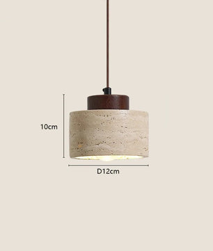Japanse Wabi-Sabi Hanglamp – Handgemaakte Stenen Pendellamp met Gele Lampenkap – E27 – Sfeerverlichting voor Slaapkamer en Woonkamer