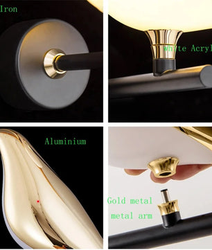 Gouden Vogel LED Wandlamp – Artistieke Wandkandelaar van Metaal – Decoratieve Sfeerverlichting voor Woonkamer en Slaapkamer