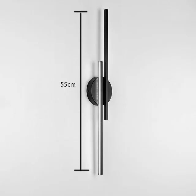LED Wandlamp Dubbellijn – Scandinavisch Minimalistisch Design met Driekleuren LED – Moderne Acryl Wandverlichting voor Woonkamer en Slaapkamer