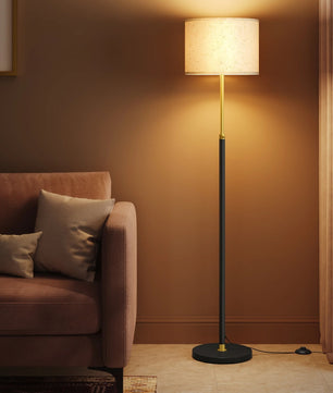 In Hoogte Verstelbare Vloerlamp – Moderne Staande Lamp met Stoffen Kap – LED E27 Inclusief voor Woonkamer en Leeshoek