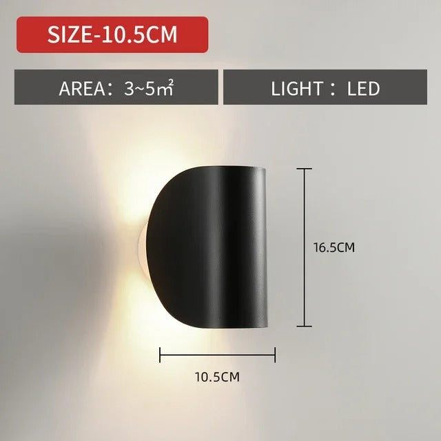 Nordic LED Wandlamp – Creatieve Roterende Wandverlichting – Minimalistische Nachtlamp voor Slaapkamer en Woonkamer
