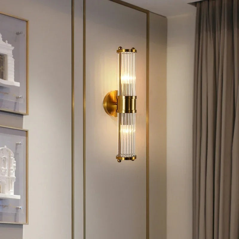 Luxe Kristallen Wandlamp – Modern Design met Gouden Afwerking – E14 Wandverlichting voor Binnen