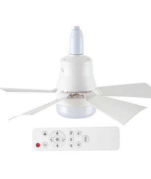 LED Plafondventilator met E27 Fitting – 40W Dimbare Ventilatorlamp met Afstandsbediening, 3 Snelheden en Laag Profiel voor Slaapkamer en Keuken