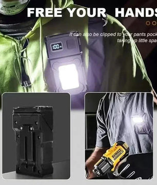 Mini USB-C Oplaadbare LED Zaklamp – Magnetisch, 180° Draaibaar & Multifunctioneel – Compacte COB Werklamp met Powerbankfunctie