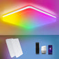 Smart LED RGB Plafondlamp – 24W Dimbaar 2700K–6500K – WiFi en Alexa Compatibel – Vierkant 28×28 cm voor Woonkamer, Slaapkamer en Kantoor
