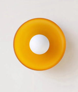 Scandinavische Glazen Plafondlamp – LED Opbouwlamp met Gekleurde Glazen Kap voor Hal, Woonkamer en Slaapkamer