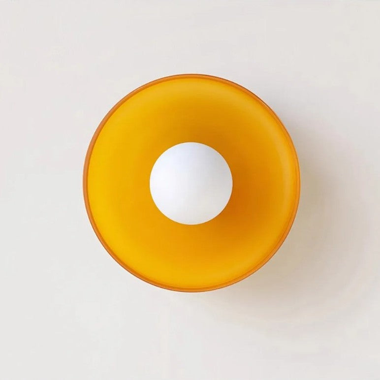 Scandinavische Glazen Plafondlamp – LED Opbouwlamp met Gekleurde Glazen Kap voor Hal, Woonkamer en Slaapkamer