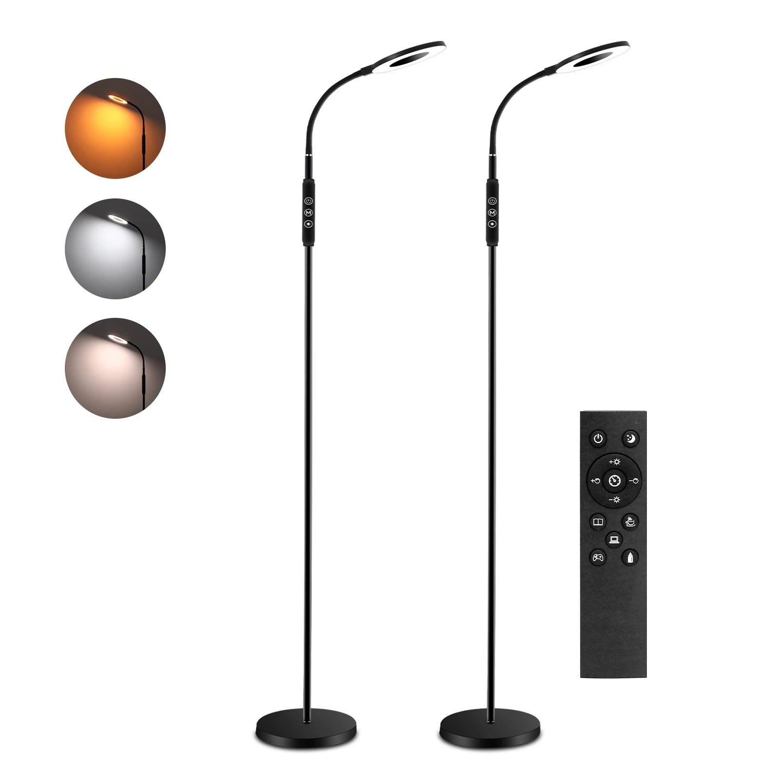 Multifunctionele Dimbare LED Vloerlamp – 360° Verstelbaar – 1800K-6000K – Nachtlamp, Timer & Geheugenfunctie