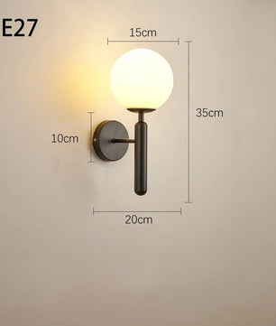 Moderne Glazen Wandlamp – Elegante Messingkleurige Binnenverlichting met E27 Fitting