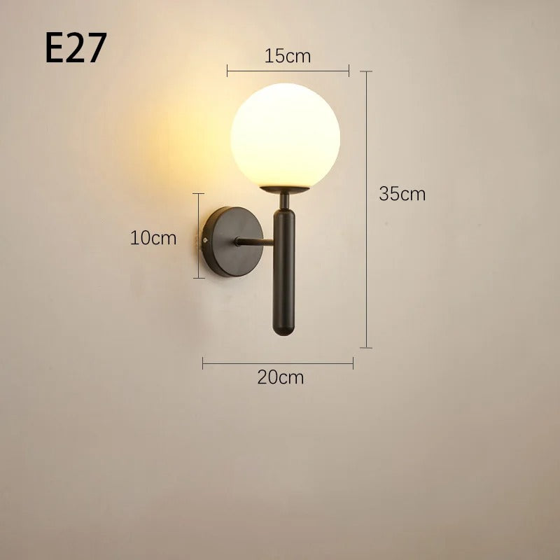 Moderne Glazen Wandlamp – Elegante Messingkleurige Binnenverlichting met E27 Fitting