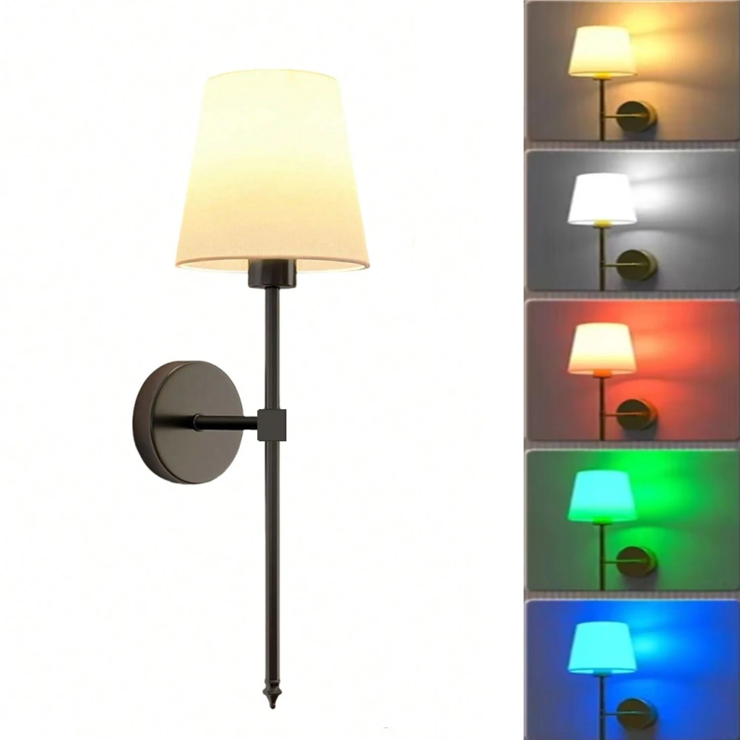 Draadloze LED Wandlamp – Oplaadbare Wandverlichting met Afstandsbediening, Dimbaar en 10 Lichtkleuren