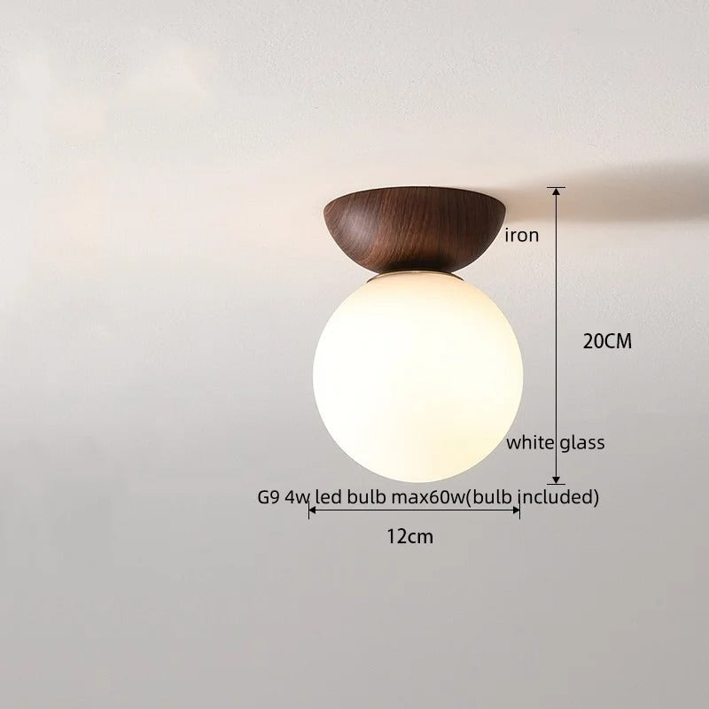 Moderne LED Plafondlamp van Glas en IJzer – Nordic en Japanse Stijl – Minimalistische G9 Plafondverlichting voor Woonkamer, Slaapkamer en Gang