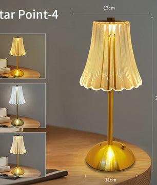 Kristallen LED Tafellamp – Oplaadbare Dimbare Nachtlamp en Boeklicht voor Sfeerverlichting en Decor