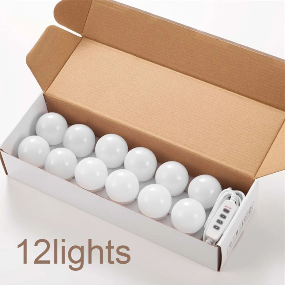 Hollywood LED Make-up Spiegelverlichting – 3 Kleurstanden, USB Aangedreven & Traploos Dimbaar – Professionele Vanity Verlichting voor Spiegel en Make-uptafel