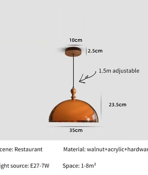 Bauhaus Scandinavische Hanglamp – Acryl & Hout Plafondlamp voor Eetkamer, Woonkamer & Keuken