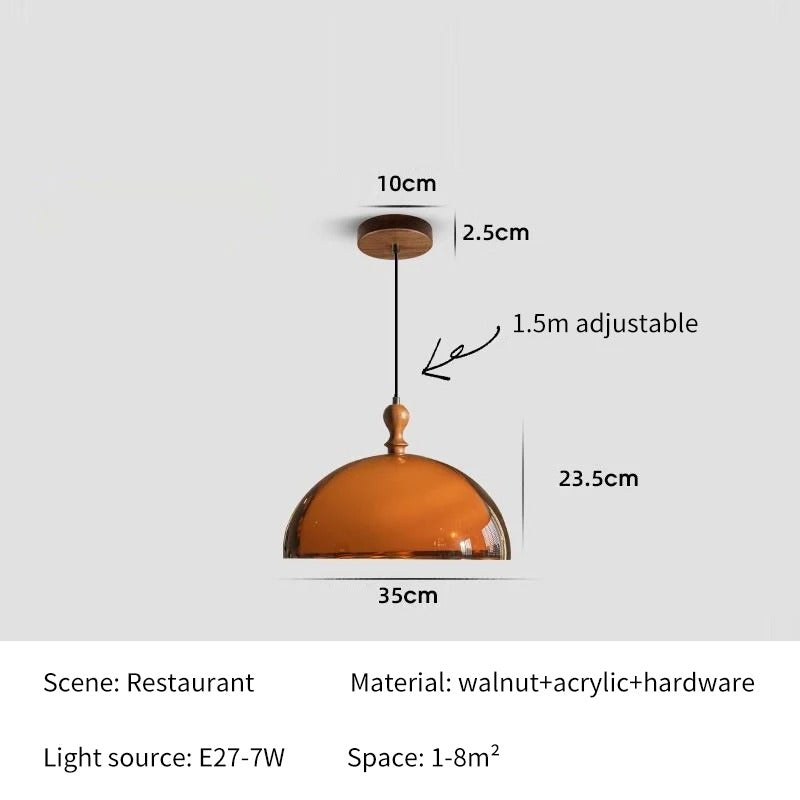Bauhaus Scandinavische Hanglamp – Acryl & Hout Plafondlamp voor Eetkamer, Woonkamer & Keuken