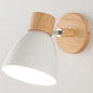 Houten Scandinavische Wandlamp – Moderne E27 Binnenverlichting met Schakelaar en Draaibare Kop