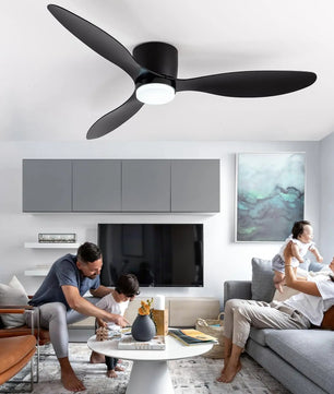 Minimalistische Plafondventilator met LED – Scandinavisch Modern Design met Afstandsbediening, 6 Snelheden en Stille DC-Motor voor Woonkamer en Slaapkamer