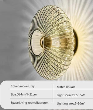 Glazen Wandlamp – Moderne LED Wandkandelaar van Glas – Sfeerverlichting voor Woonkamer, Slaapkamer en Hal