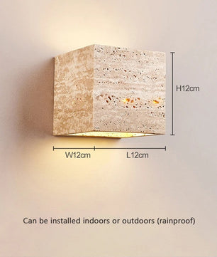 Wabi Sabi Natuursteen Wandlamp – Minimalistische LED Wandverlichting met Rustieke Uitstraling