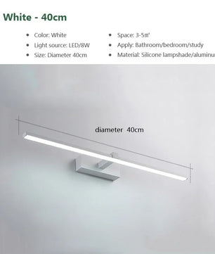 Moderne LED Wandlamp Badkamer van Aluminium – 3 Kleurstanden, Strakke Spiegel- en Make-up Verlichting voor Wandmontage