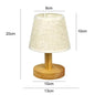 Stoffen Tafellamp met Houten Basis – LED Sfeerlamp in Japans Design met 3 Lichtkleuren voor Slaapkamer en Woonkamer