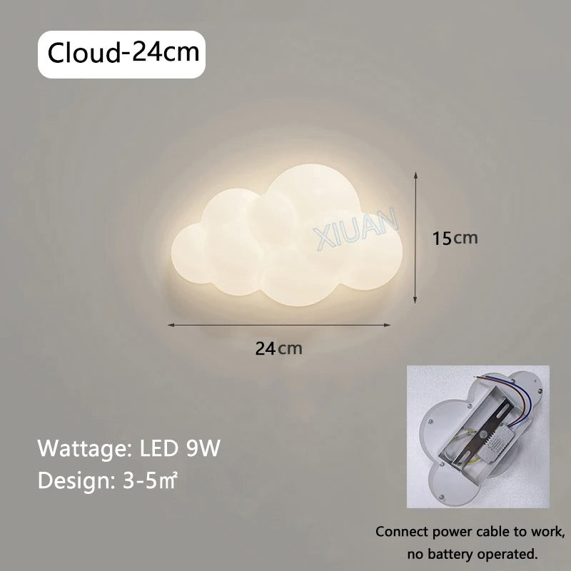 Wolk & Ster Wandlamp – Kinderkamer Verlichting, Sfeervol & Schattig voor Babykamer & Speelkamer