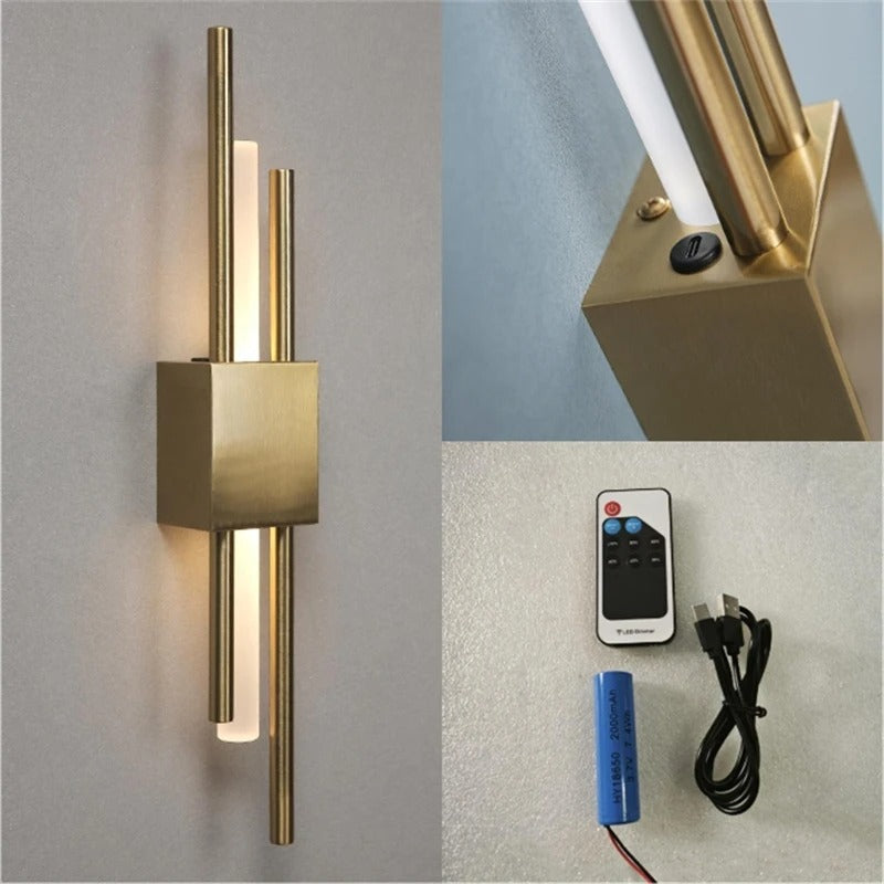 Moderne Acryl Wandlamp – LED Pijpvormig Design met Afstandsbediening en Oplaadfunctie – Minimalistische Wandverlichting voor Slaapkamer en Woonkamer