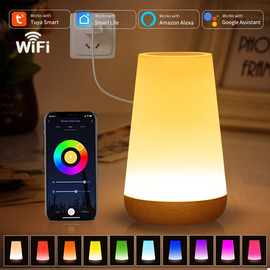 Slim WiFi Nachtlampje – RGB LED met Dimbaar Warm en Koud Wit – Werkt met Alexa, Google Home en Tuya App