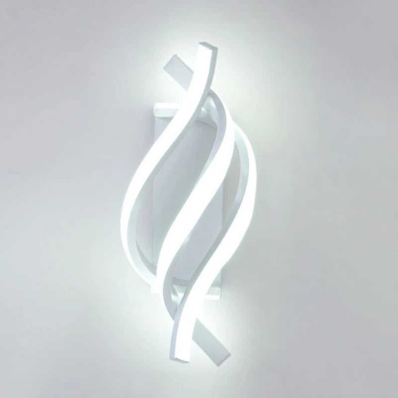 Gebogen LED Wandlamp – Spiraal Design van Aluminium & Siliconen, Modern en Sfeervol