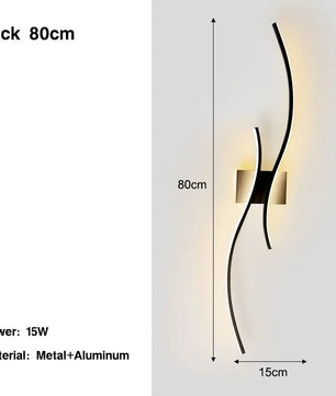 Nordic LED Wandlamp – Minimalistisch Scandinavisch Design – Zwart – Sfeervolle Wandverlichting voor Slaapkamer, Woonkamer en Gang