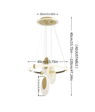 3-Lagen LED Kroonluchter met Acryl Waterdruppels – Moderne Plafondlamp met 3 Lichtkleuren en Verstelbare Ophanging