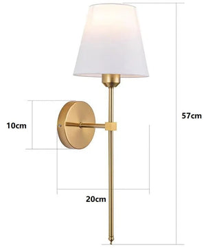 Industriële Wandlamp met Stoffen Kap – Metaal Retro Design met E27 LED – Sfeervolle Wandverlichting voor Slaapkamer, Woonkamer en Horeca